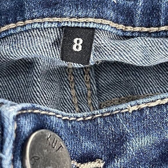 Kut From The Kloth Catherine Distressed Roll Up Jeans Sz 8 - Picture 8 of 13